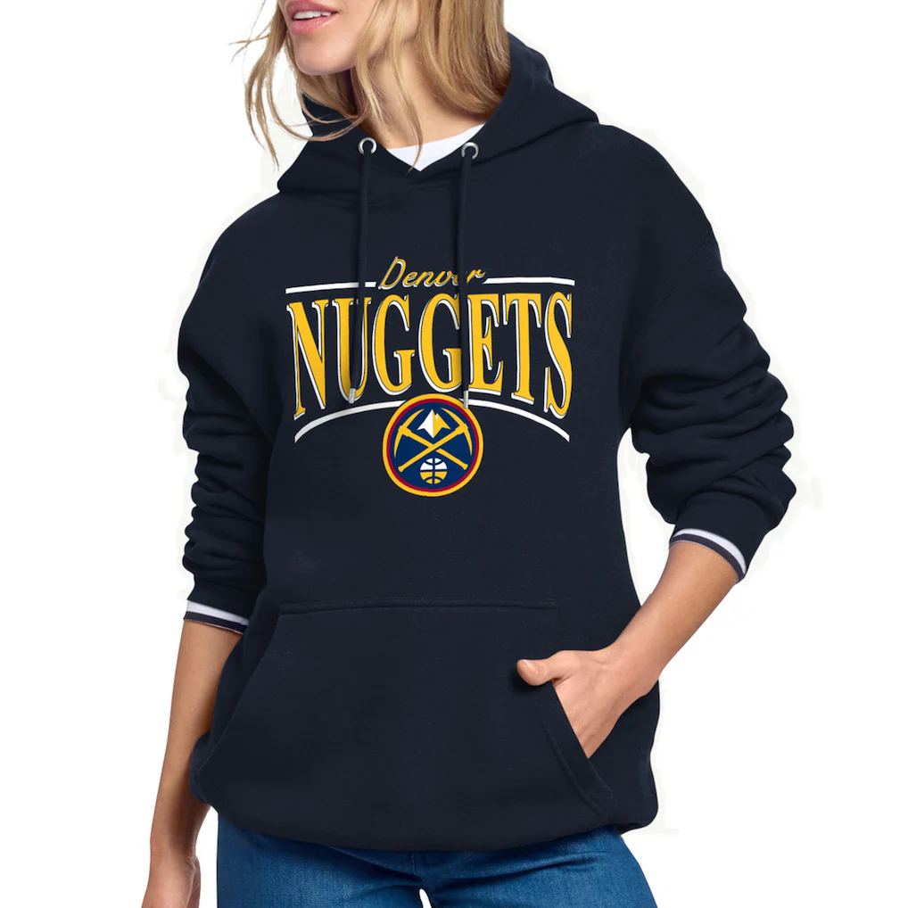 Denver Nuggets Starter Women's Arch Stripe Fleece Hoodie - Navy