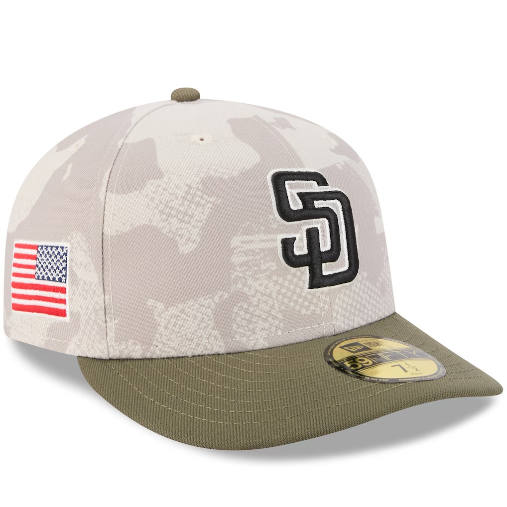 San Diego Padres New Era 2025 Armed Forces Day 59FIFTY Fitted Hat - Light Beige/Olive