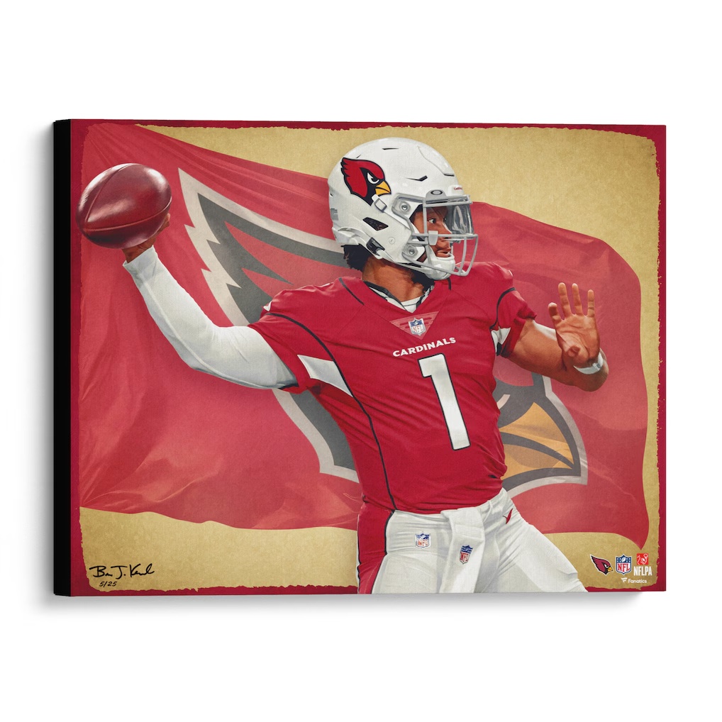 Kyler Murray Arizona Cardinals Fanatics Authentic Stretched 20" x 24" Canvas Giclee Print - Designed & Signed by Artist Brian Konnick - Limited Edition 25