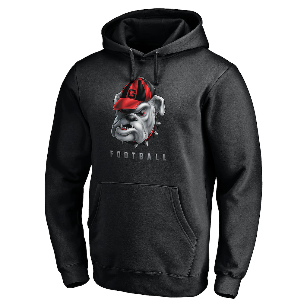Georgia Bulldogs Personalized Any Name Midnight Mascot Pullover Hoodie - Black