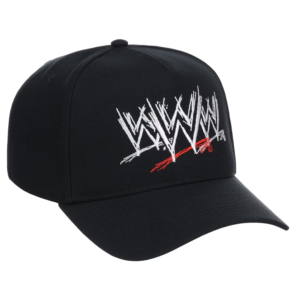 WWE Merchandise WWE x John Geiger Scratch Logo Adjustable Hat – Black