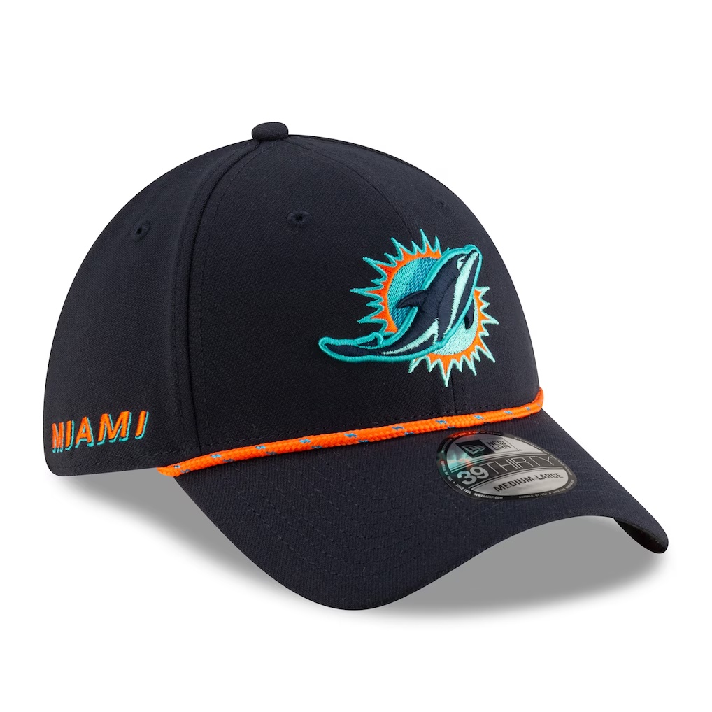Miami Dolphins New Era 2025 Rivalries Collection Sideline 39THIRTY Flex Hat - Pitch Blue