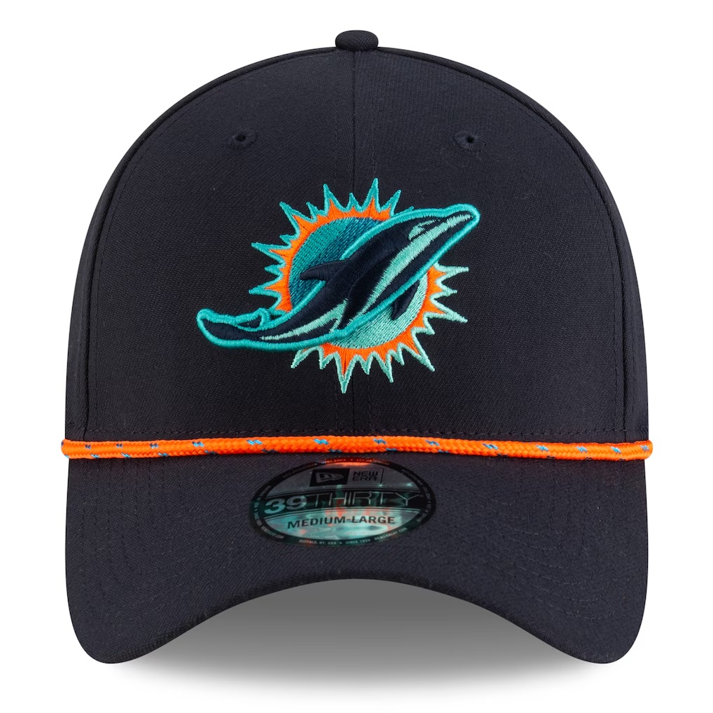 Miami Dolphins New Era 2025 Rivalries Collection Sideline 39THIRTY Flex Hat - Pitch Blue