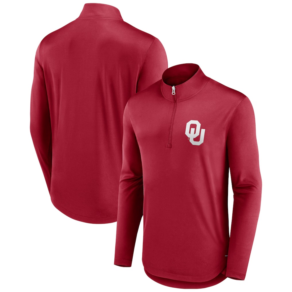 Oklahoma Sooners Fanatics Tough Minded Quarter-Zip Top - Crimson