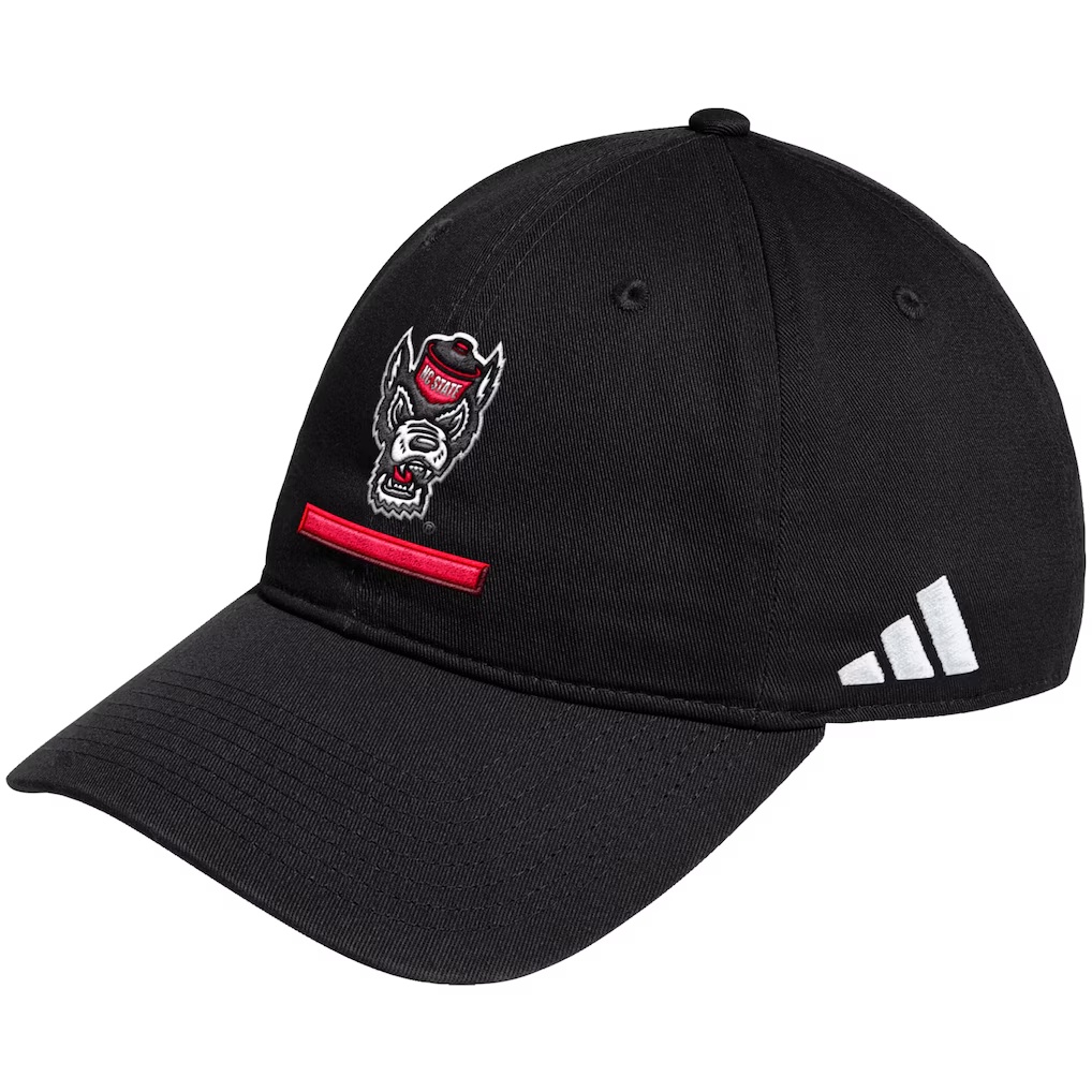 NC State Wolfpack adidas Locker Room Adjustable Slouch Hat - Black