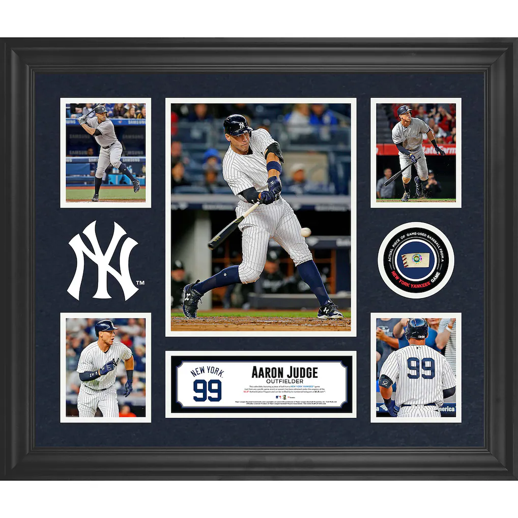 Aaron Judge New York Yankees Fanatics Authentic Framed 20" x 24" 5-Photo Collage with a Piece of Game-Used Baseball