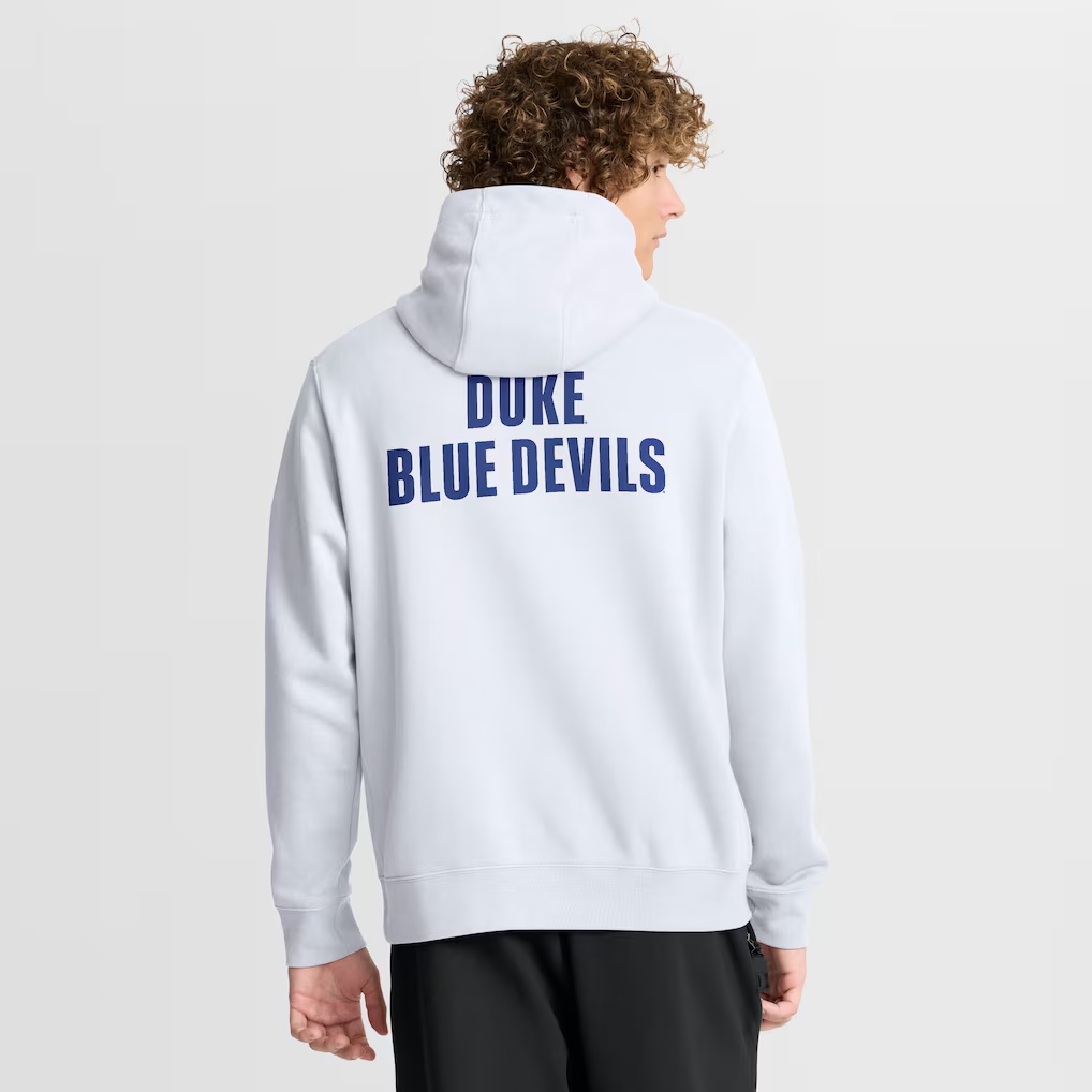 Duke Blue Devils Nike Basketball Two-Hit Club Fleece Pullover Hoodie - White