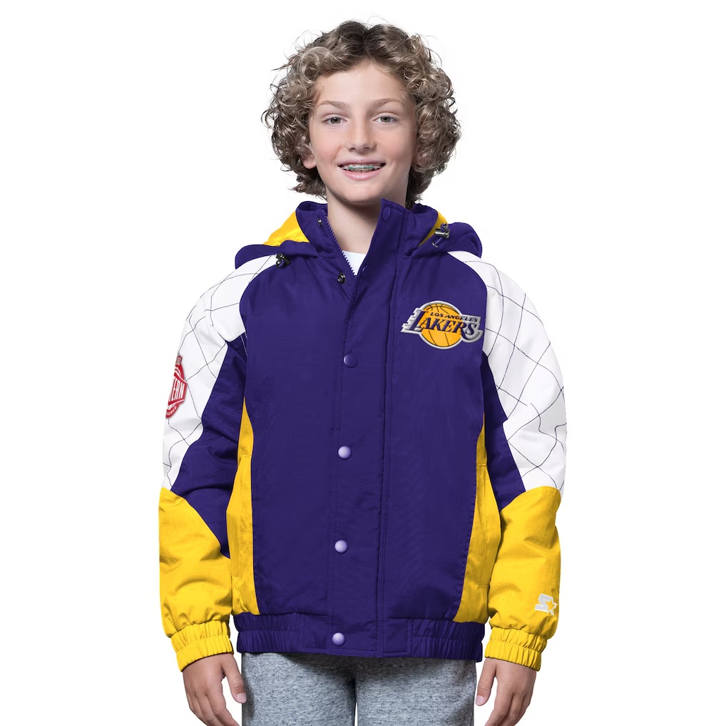 3245-Los-Angeles-Lakers-Starter-Youth-All-Time-Pro-Jr.-Full-Zip-Hoodie-Jacket-Purple-Gold-1.jpg Los Angeles Lakers Starter Youth All Time Pro Jr. Full-Zip Hoodie Jacket - Purple/Gold