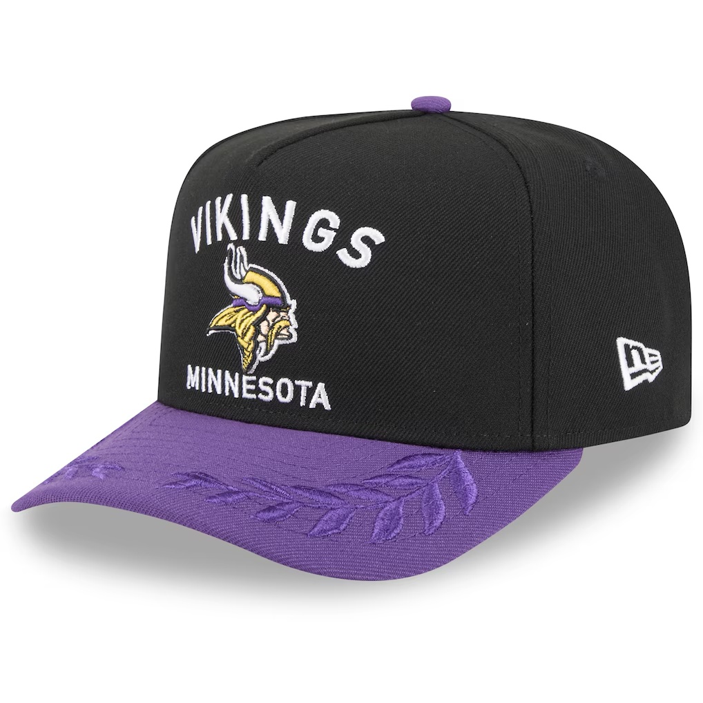 Minnesota Vikings New Era 2025 NFL Draft A-Frame 9FIFTY Snapback Hat - Black/Purple
