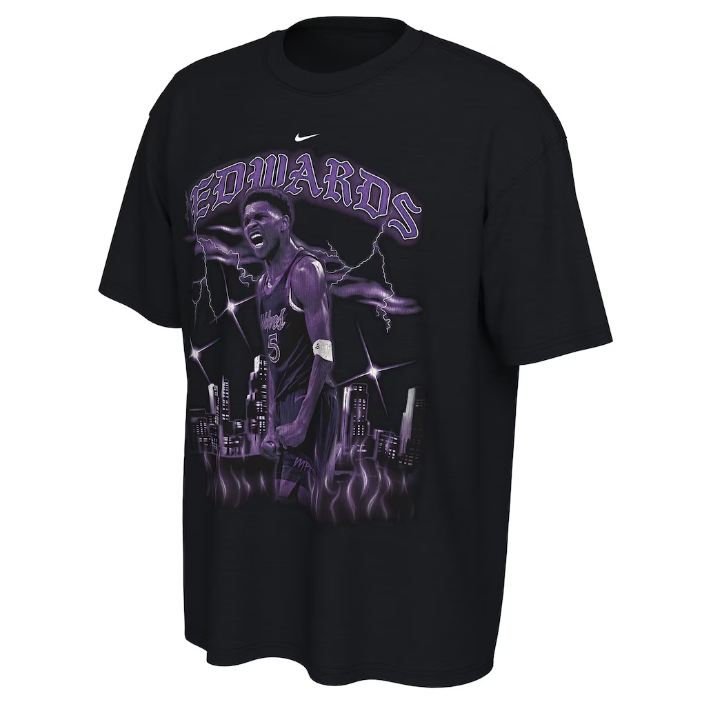 Anthony Edwards Minnesota Timberwolves Nike Unisex 2025/26 City Edition Player Graphic T-Shirt - Black
