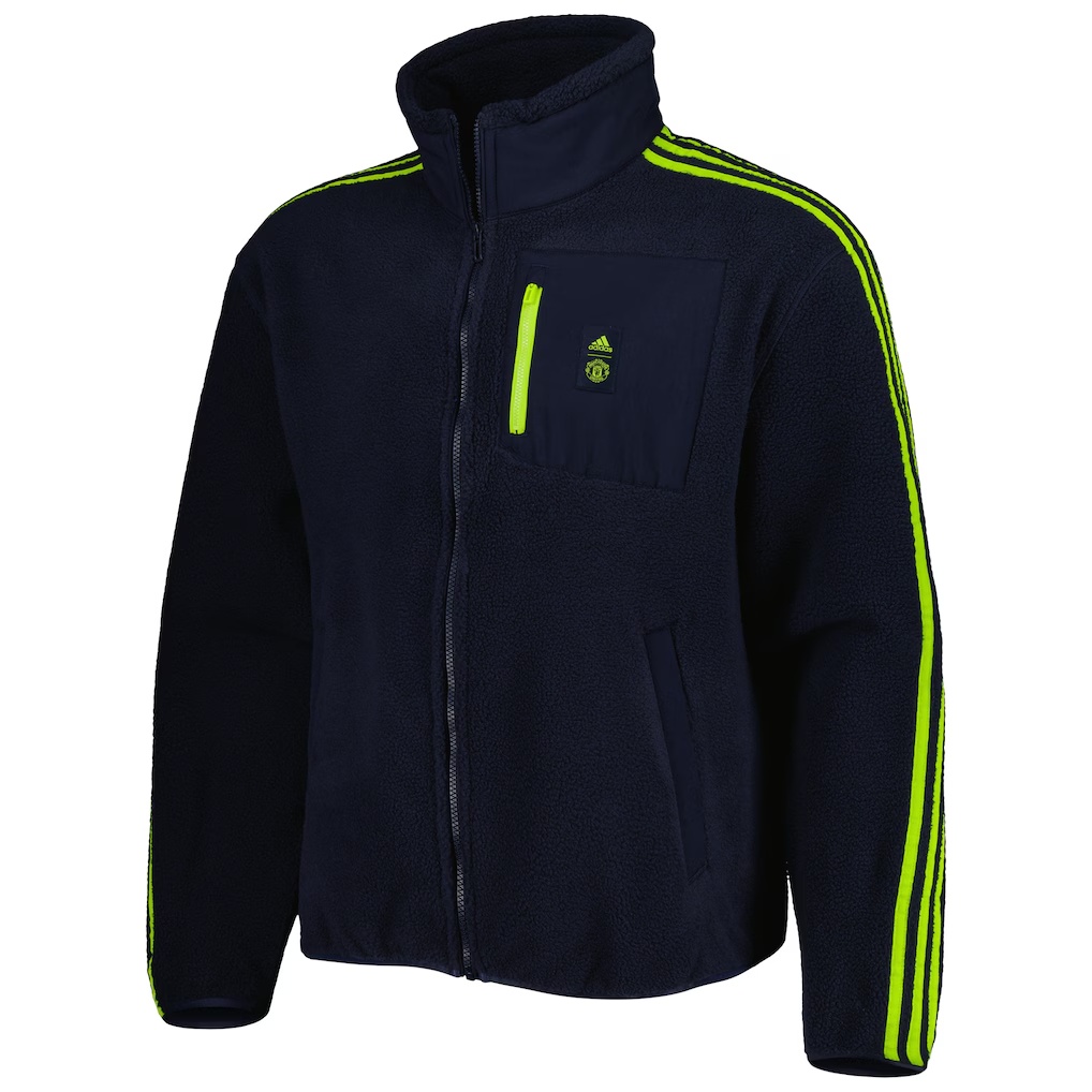 Manchester United adidas Lifestyler Fleece Full-Zip Jacket - Navy