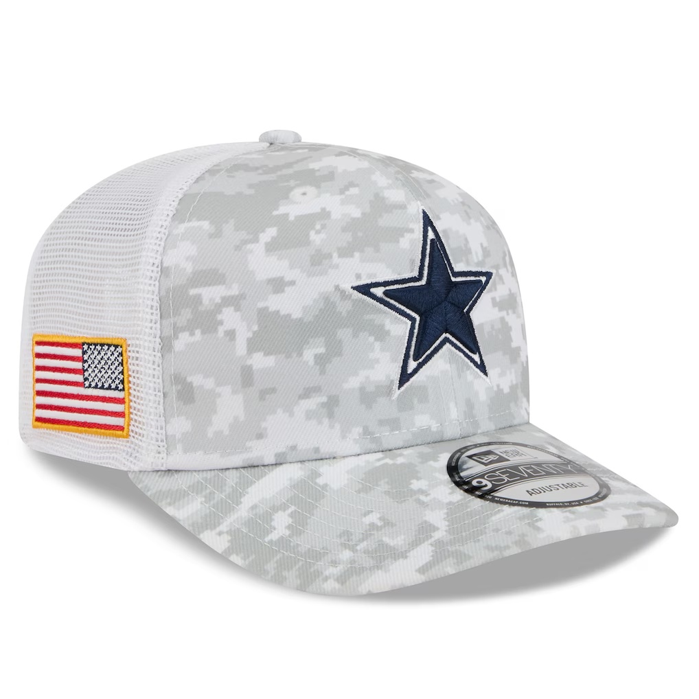 Dallas Cowboys New Era Salute to Service Fan Pack 9SEVENTY Trucker Adjustable Hat - White
