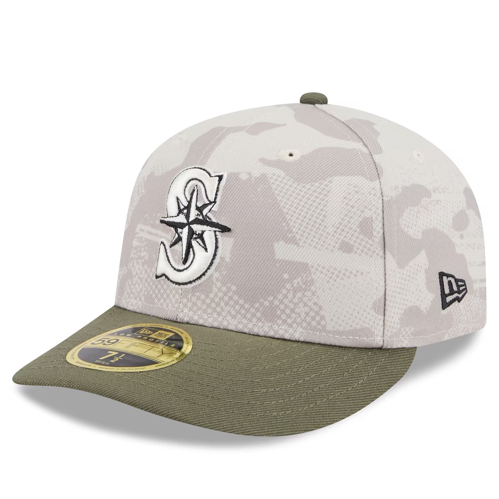 3504-Seattle-Mariners-New-Era-2025-Armed-Forces-Day-Low-Profile-59FIFTY-Fitted-Hat-Light-Beige-Olive-3.jpg Seattle Mariners New Era 2025 Armed Forces Day Low Profile 59FIFTY Fitted Hat - Light Beige/Olive