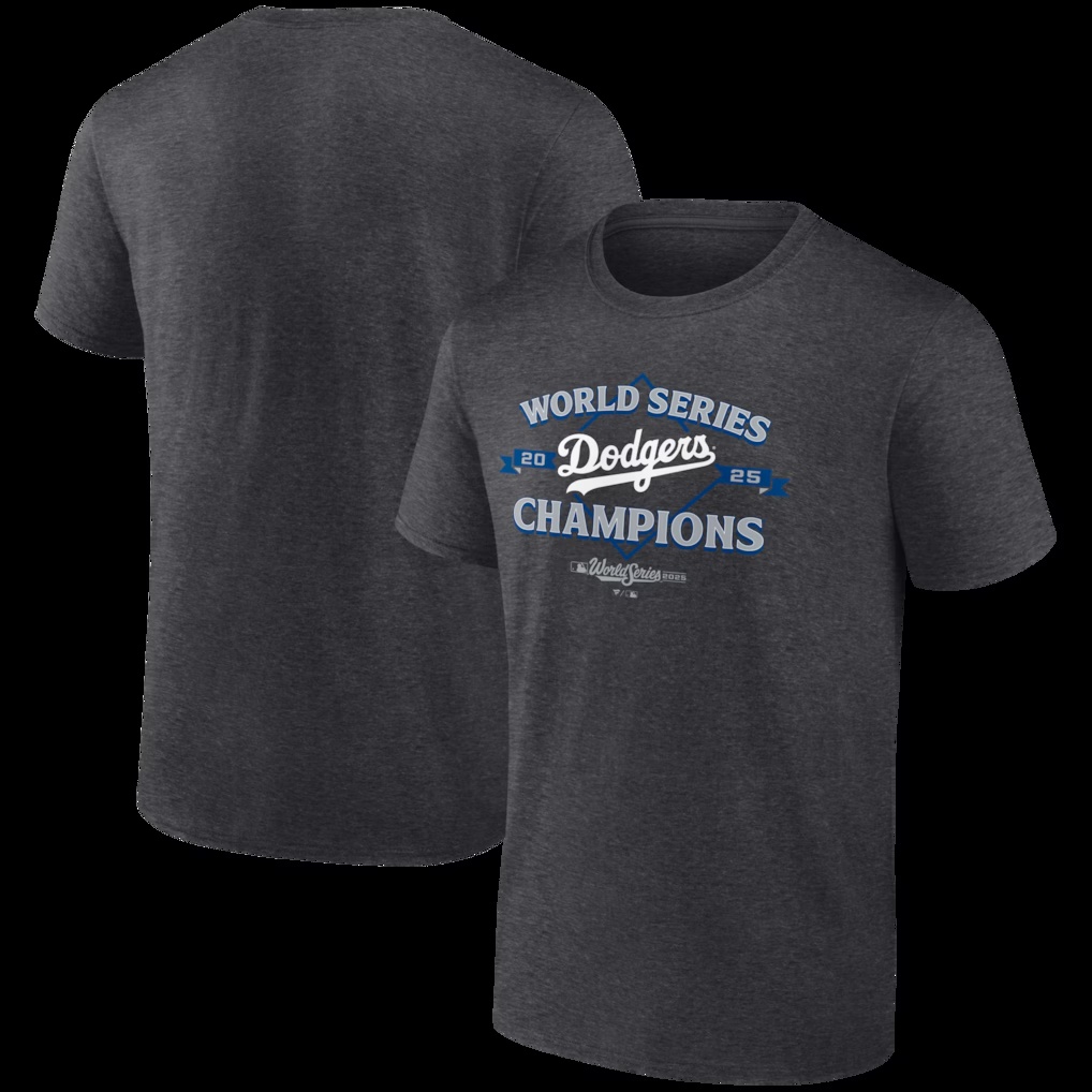 Los Angeles Dodgers 2025 World Series Champions Franchise T-Shirt - Charcoal