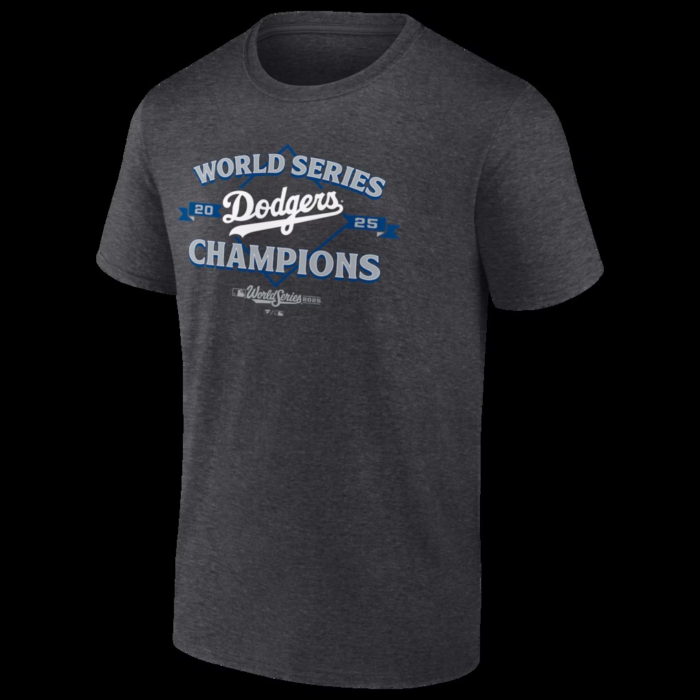 Los Angeles Dodgers 2025 World Series Champions Franchise T-Shirt - Charcoal