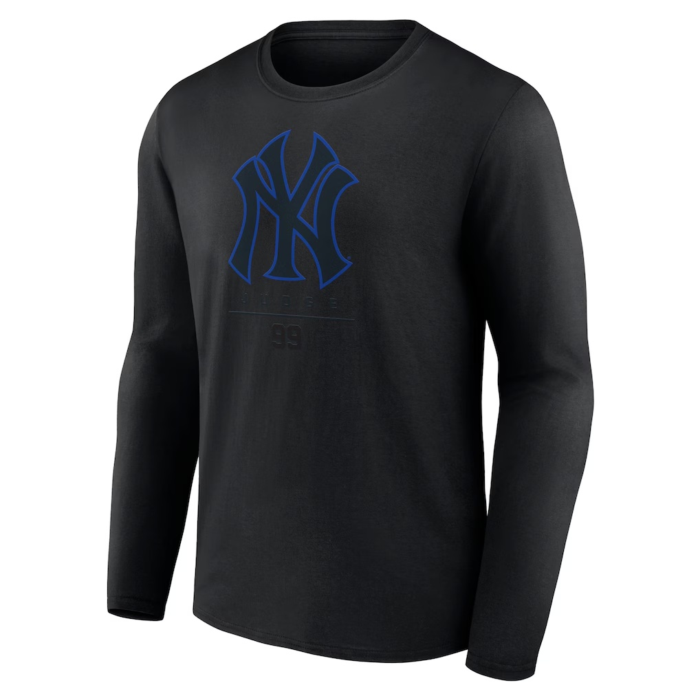Aaron Judge New York Yankees Double Play Name & Number Long Sleeve T-Shirt - Black