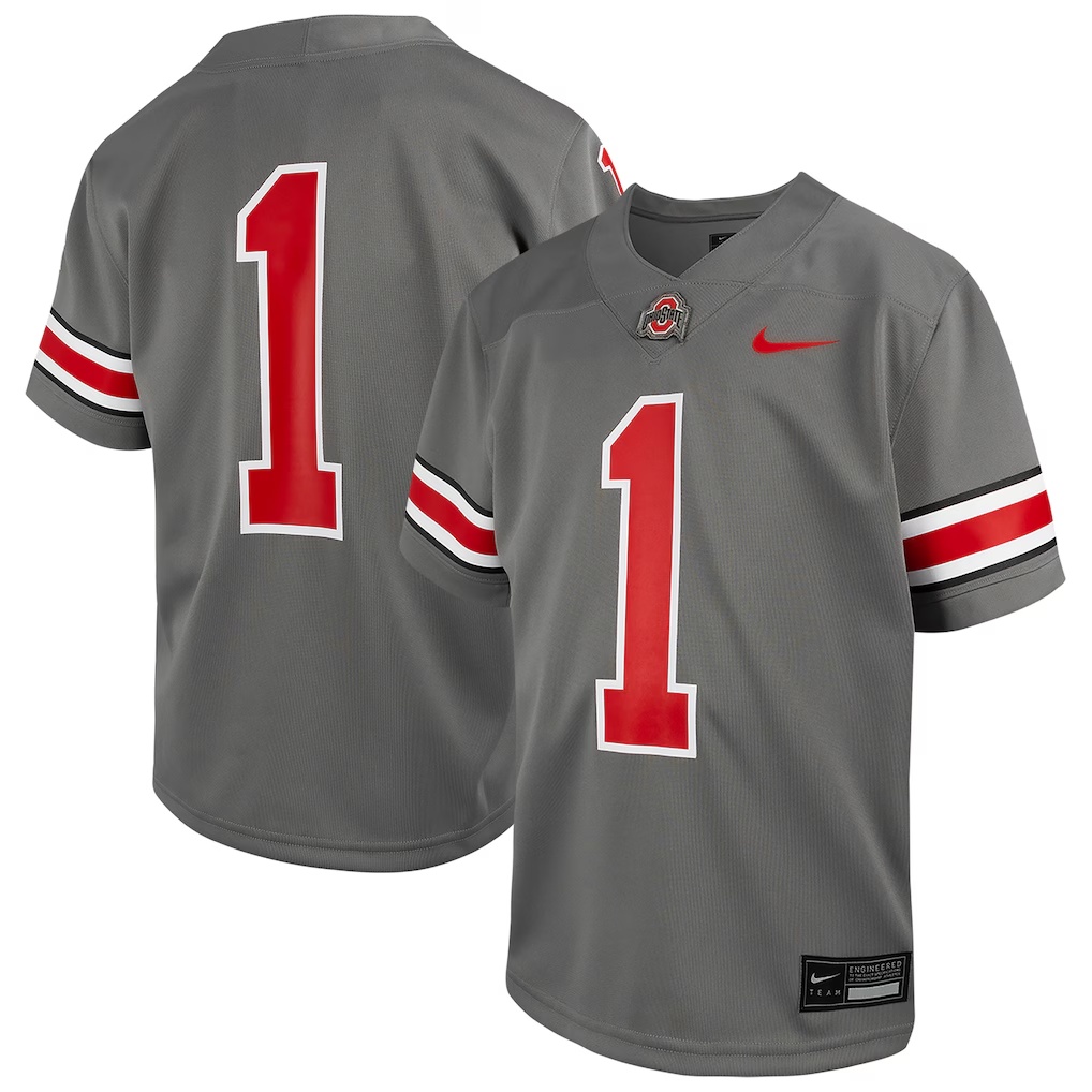 #1 Ohio State Buckeyes Nike Youth Alternate Game Jersey - Steel