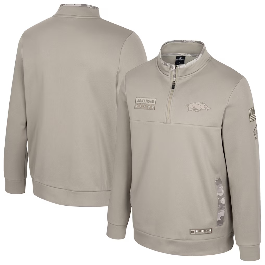 Arkansas Razorbacks Colosseum Operation Hat Trick Battalion Quarter-Zip Pullover - Oatmeal