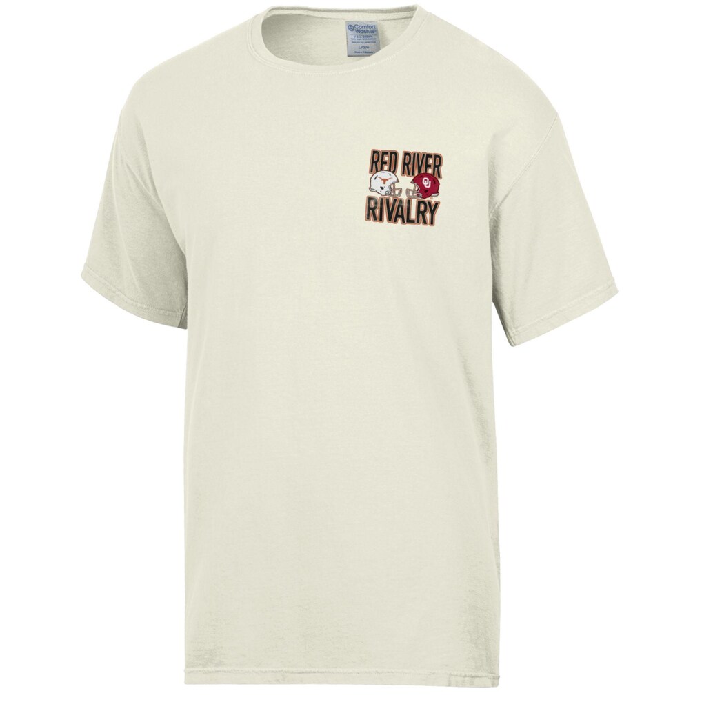 Texas Longhorns vs. Oklahoma Sooners ComfortWash Red River Rivalry T-Shirt - Cream