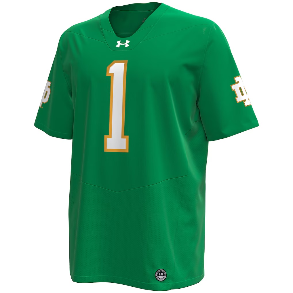 Notre Dame Fighting Irish Under Armour Premier Football Jersey - Kelly Green