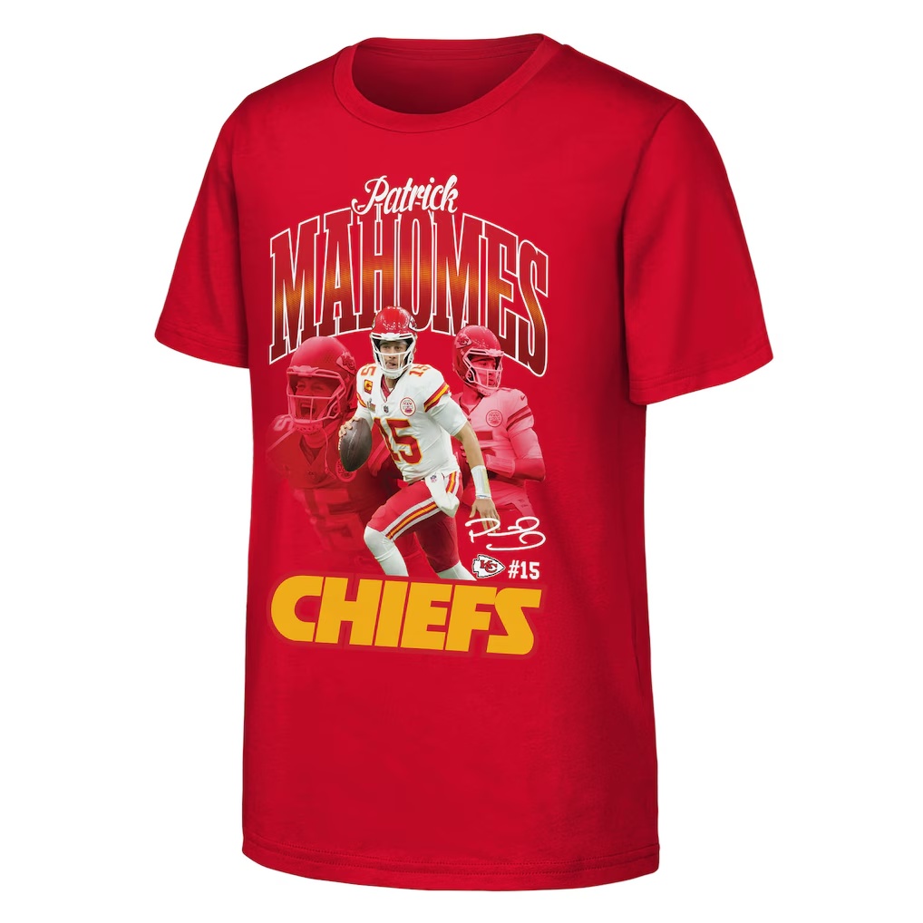 Patrick Mahomes Kansas City Chiefs Outerstuff Youth Triple Pic T-Shirt - Red
