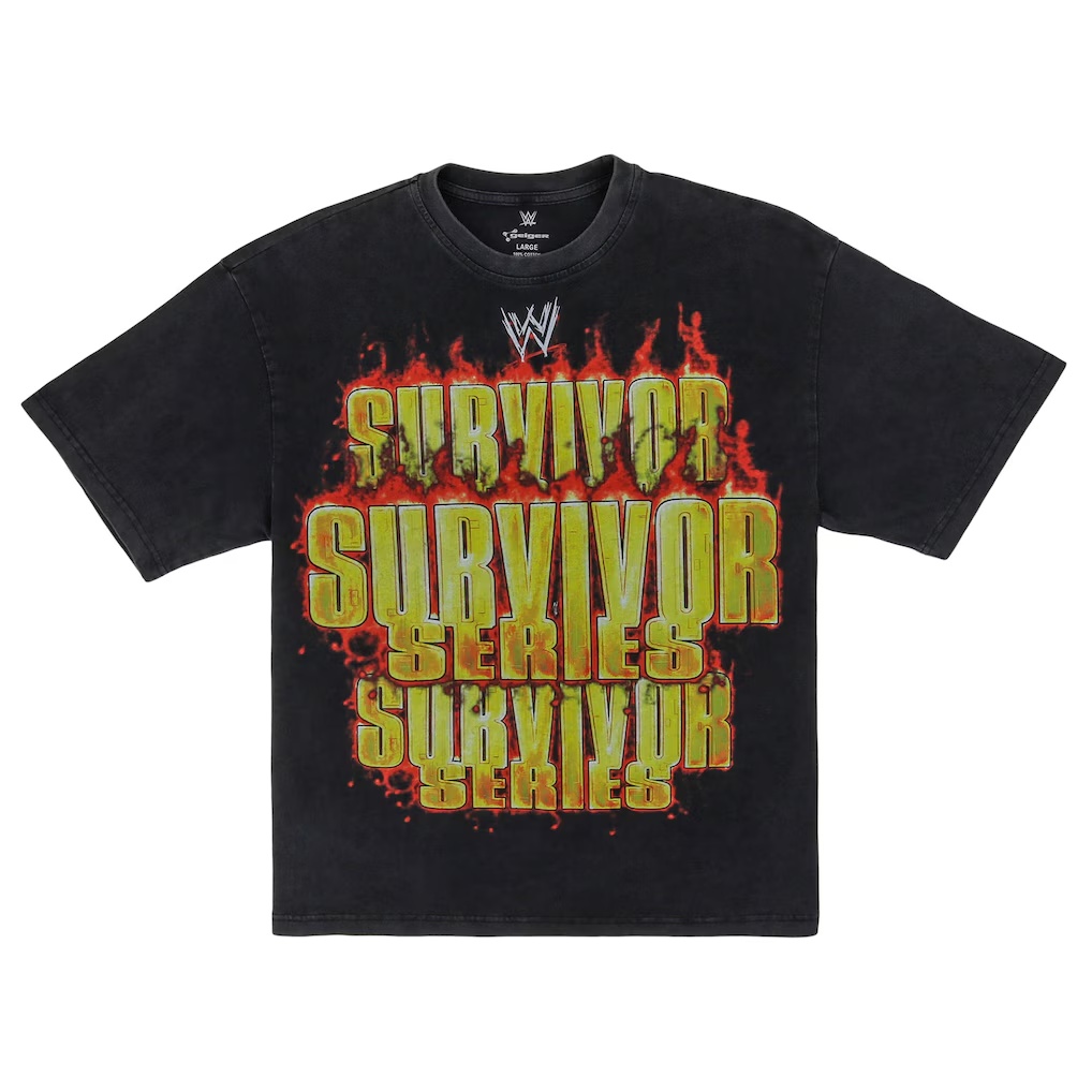 Survivor Series WWE x John Geiger Flames T-Shirt – Black