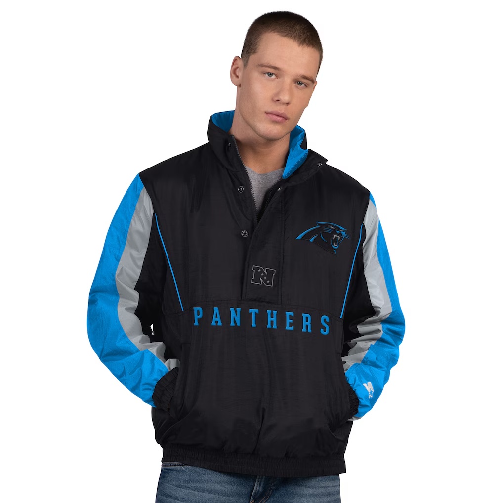 Carolina Panthers Starter Thursday Night Gridiron Half-Zip Jacket - Black