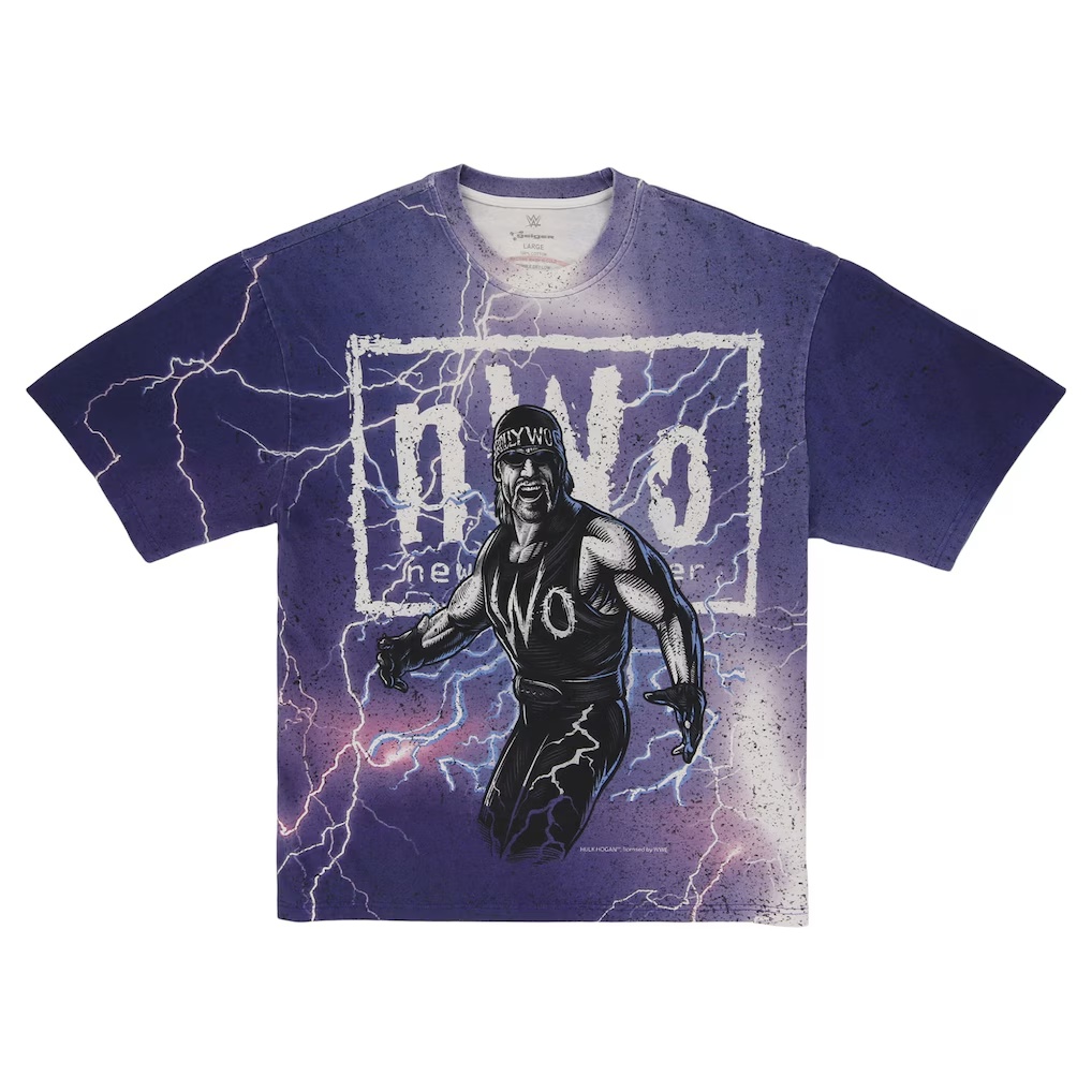 Hulk Hogan WWE x John Geiger nWo Lightning T-Shirt – Purple