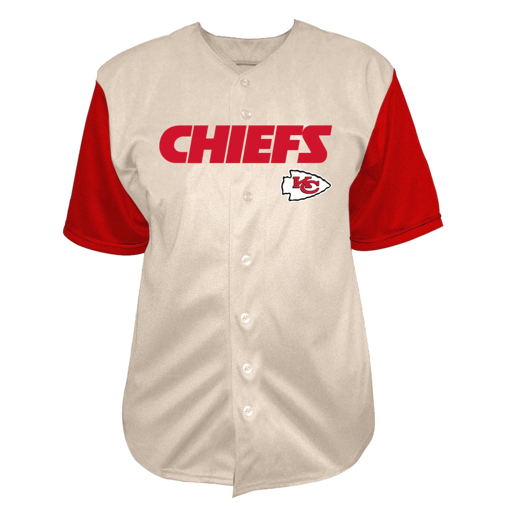 Patrick Mahomes Kansas City Chiefs Fanatics Big & Tall Baseball Button-Up Shirt - Cream
