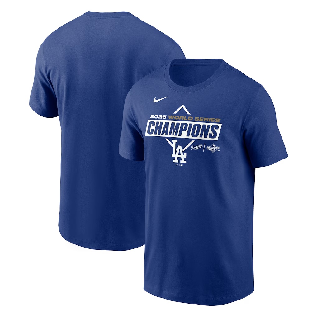 Los Angeles Dodgers Nike 2025 World Series Champions Team Logo T-Shirt - Royal