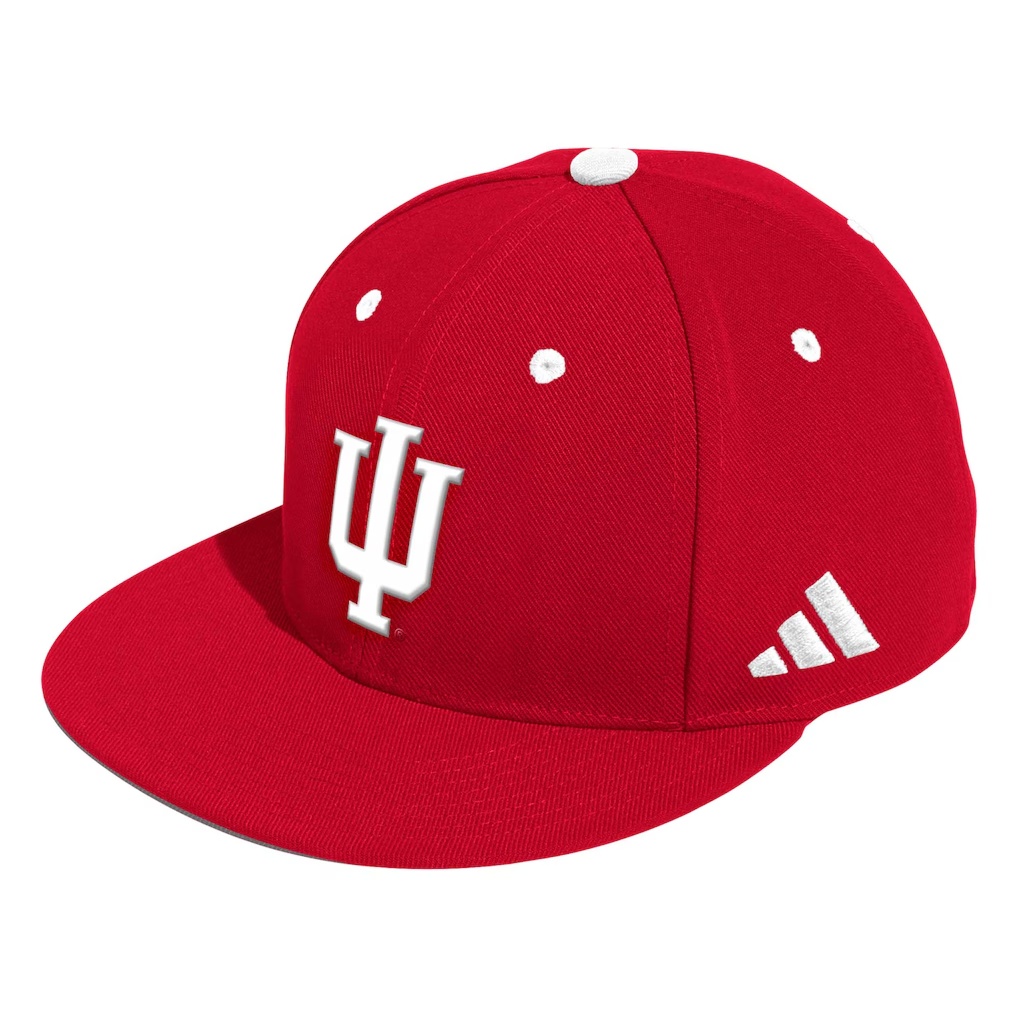 Indiana Hoosiers adidas On-Field Baseball Fitted Hat - Crimson