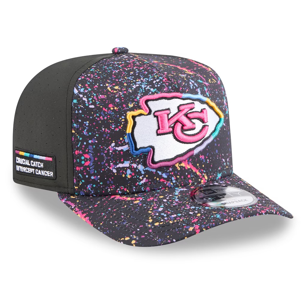 Kansas City Chiefs New Era 2025 NFL Crucial Catch A-Frame 9FIFTY Snapback Hat - Black