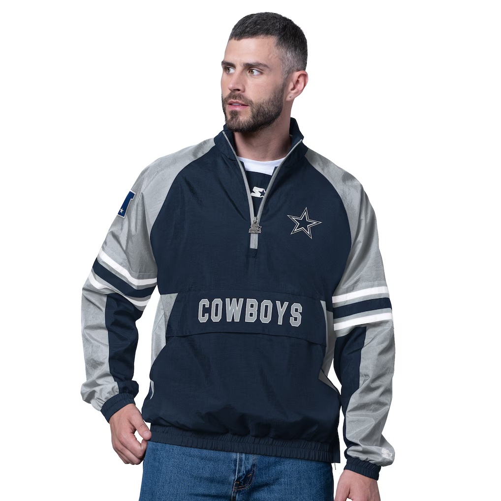 Dallas Cowboys Starter Prospect Half-Zip Pullover - Navy