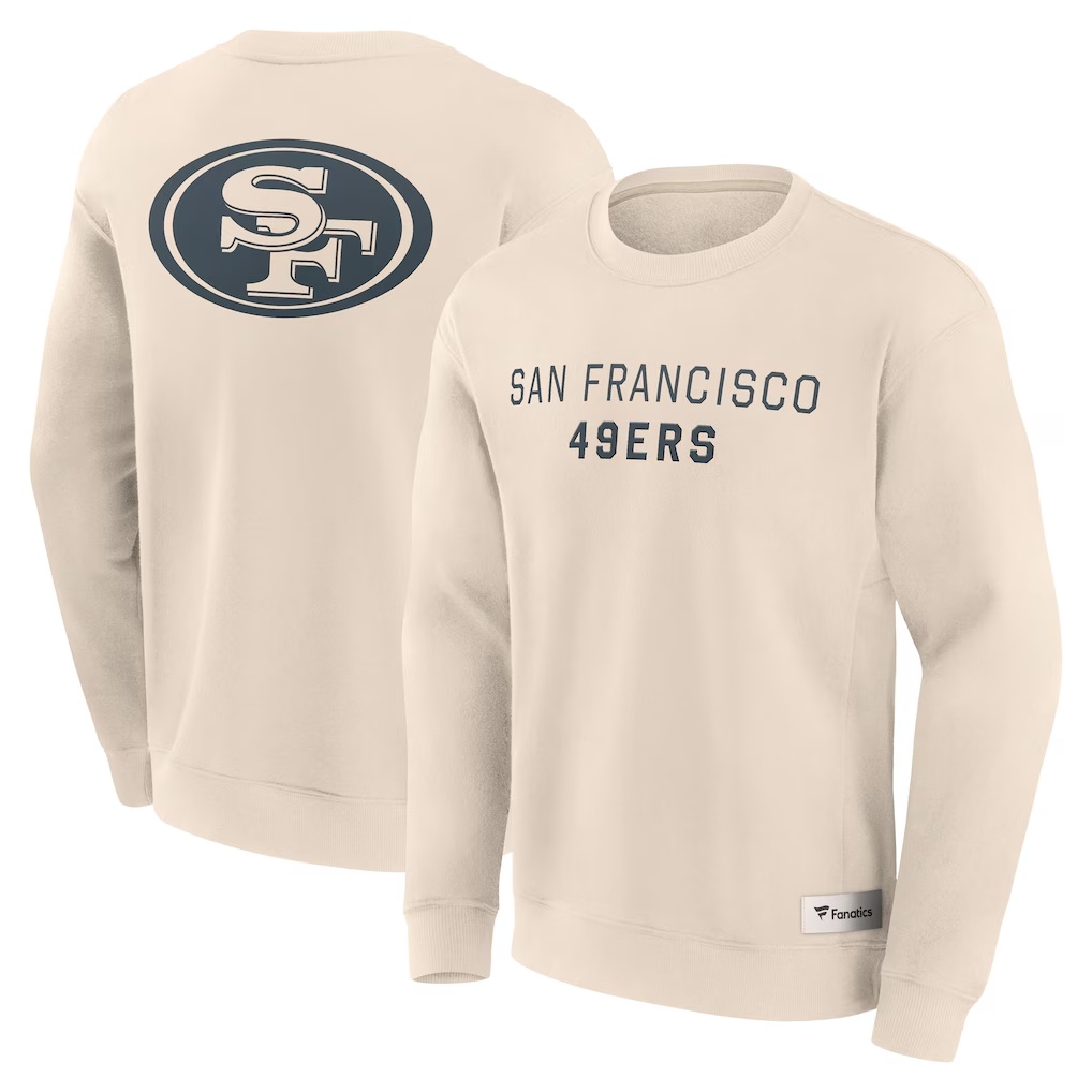San Francisco 49ers Fanatics Elements Future Ground Lettering Pullover Sweatshirt - Cream