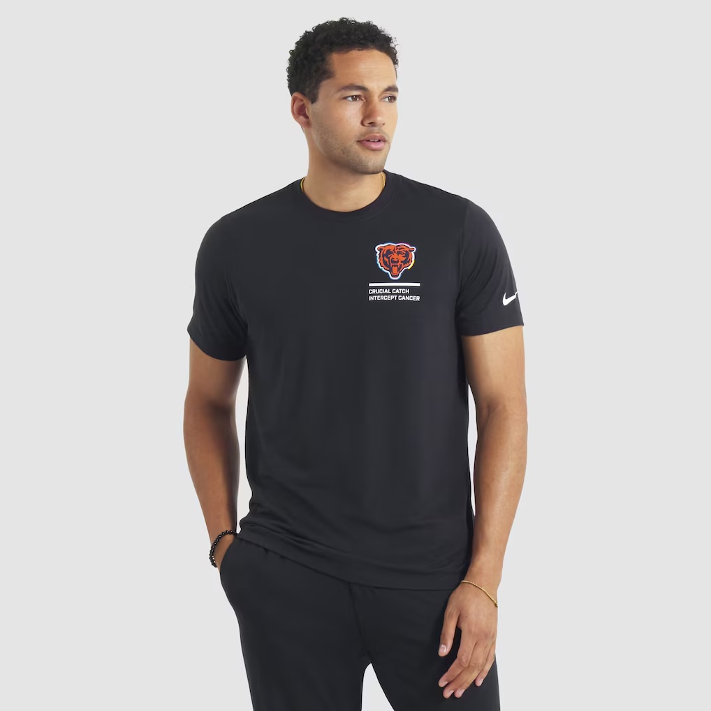 Chicago Bears Nike 2025 NFL Crucial Catch Tri-Blend Dri-FIT T-Shirt - Black