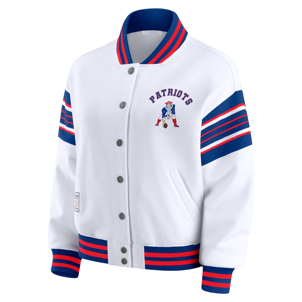 4168-New-England-Patriots-WEAR-by-Erin-Andrews-Women-s-Full-Snap-Fleece-Sweatshirt-Jacket-White-2.jpg New England Patriots WEAR by Erin Andrews Women's Full-Snap Fleece Sweatshirt Jacket - White