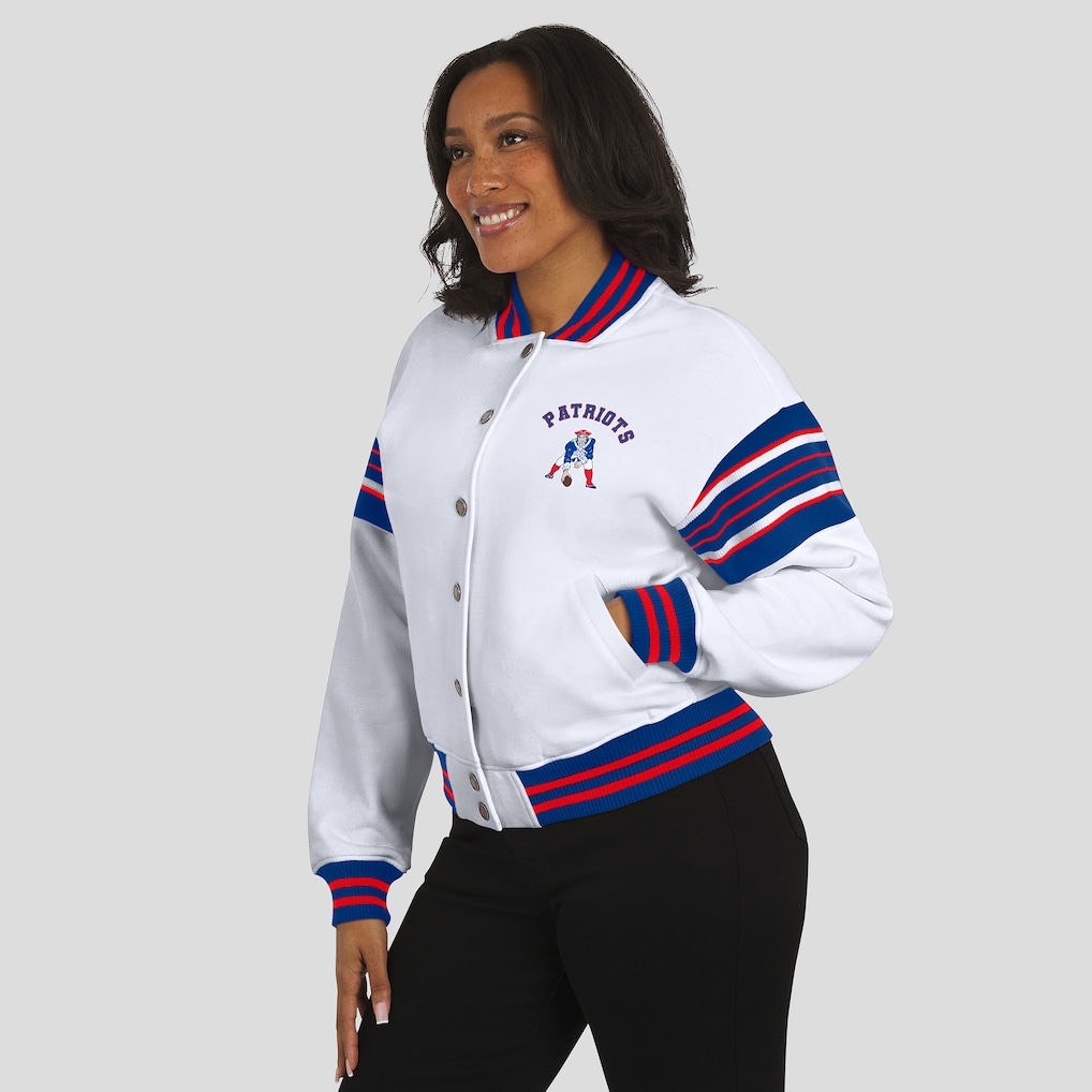4168-New-England-Patriots-WEAR-by-Erin-Andrews-Women-s-Full-Snap-Fleece-Sweatshirt-Jacket-White-5.jpg New England Patriots WEAR by Erin Andrews Women's Full-Snap Fleece Sweatshirt Jacket - White