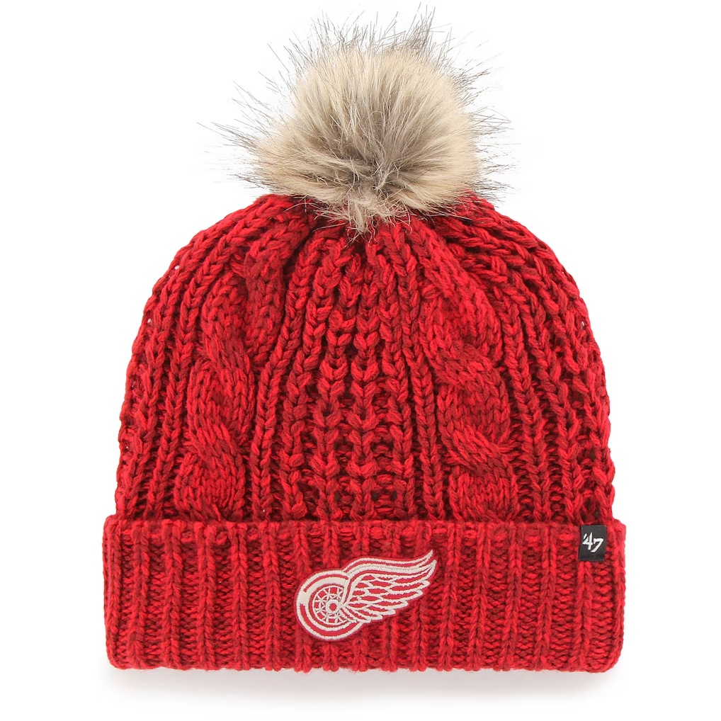 Detroit Red Wings '47 Women's Meeko Cuffed Knit Hat with Pom - Red