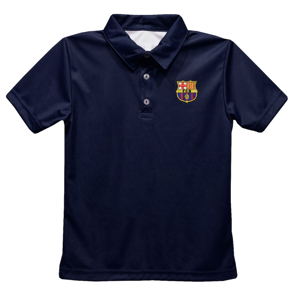 Barcelona Vive La Fete Youth Solid Polo - Navy