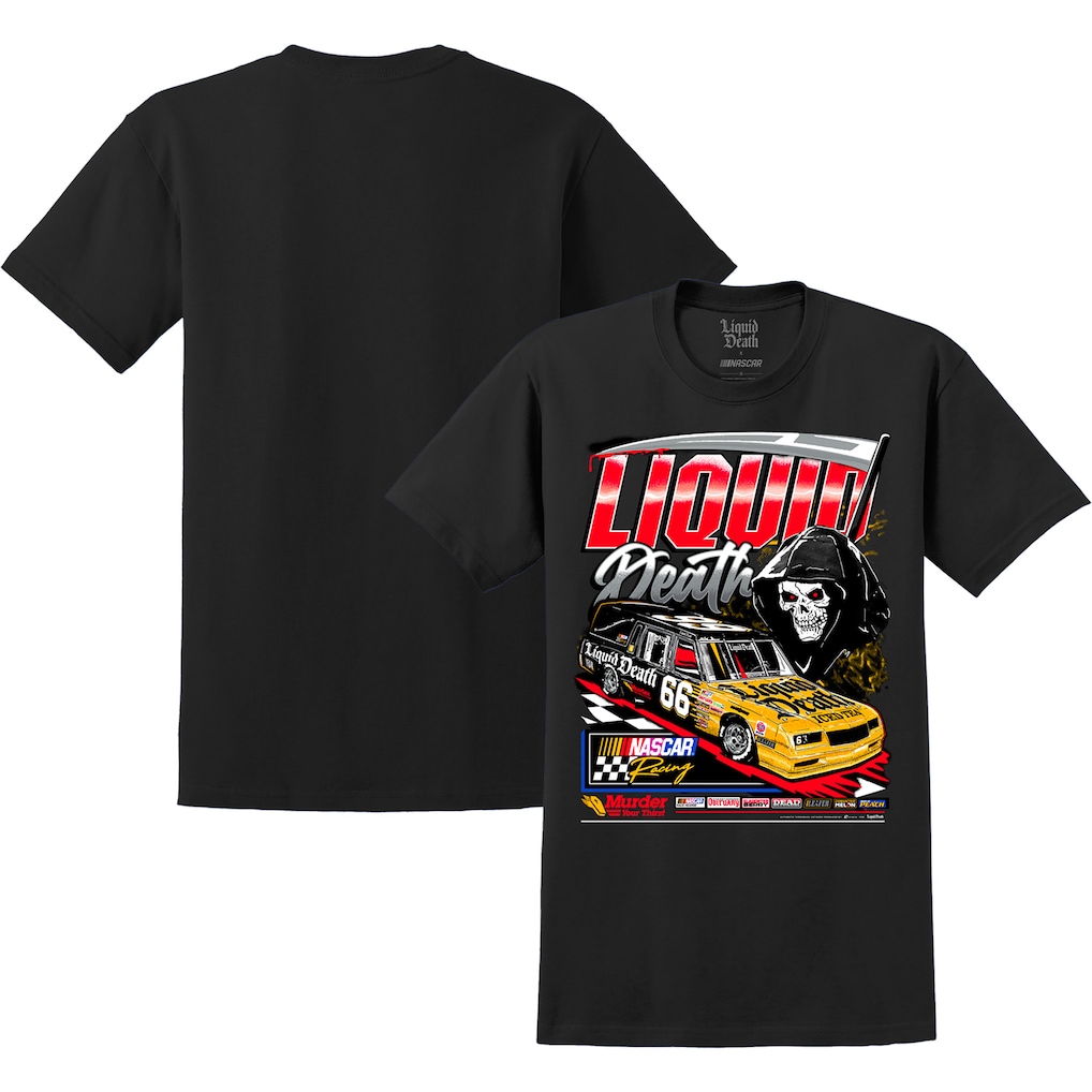Unisex NASCAR x Liquid Death Thirst Hearse Tri-Blend T-Shirt - Black