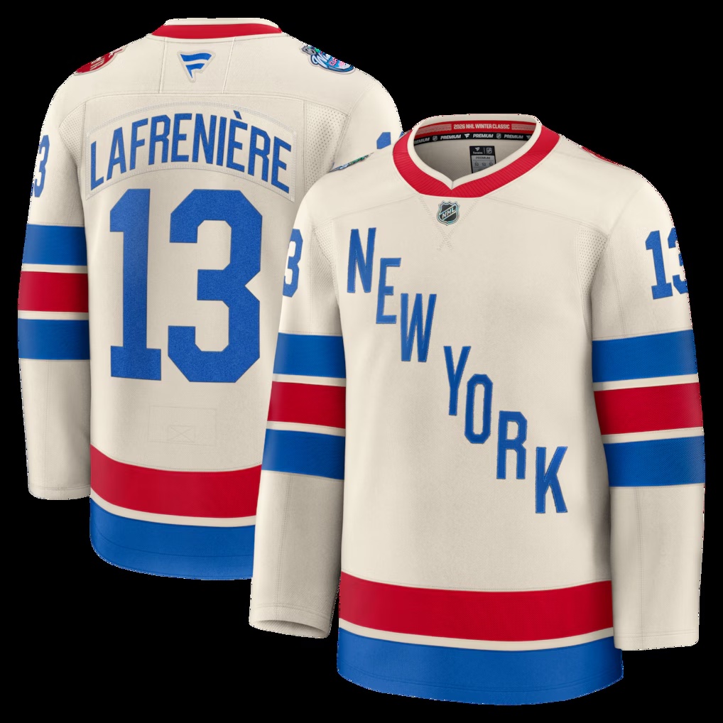 Alexis Lafreniere New York Rangers Fanatics 2026 NHL Winter Classic Premium Jersey - Beige