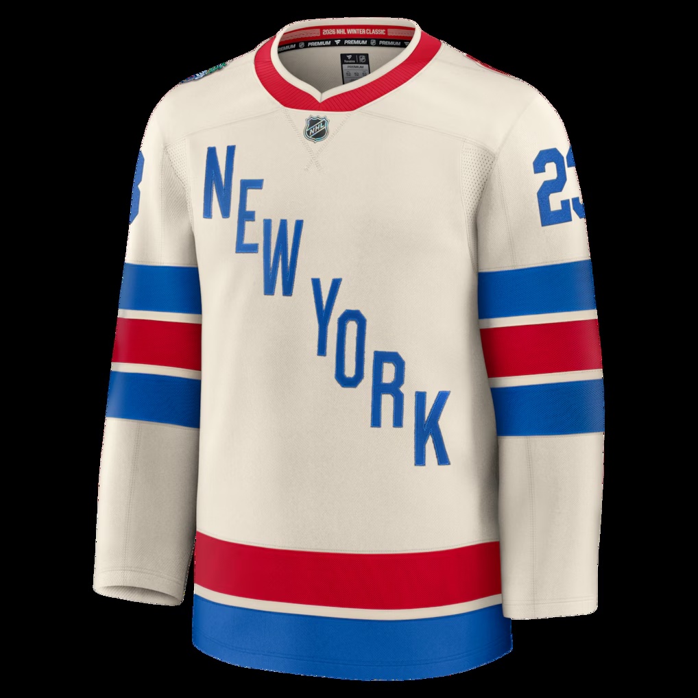Adam Fox New York Rangers Fanatics 2026 NHL Winter Classic Premium Jersey - Beige