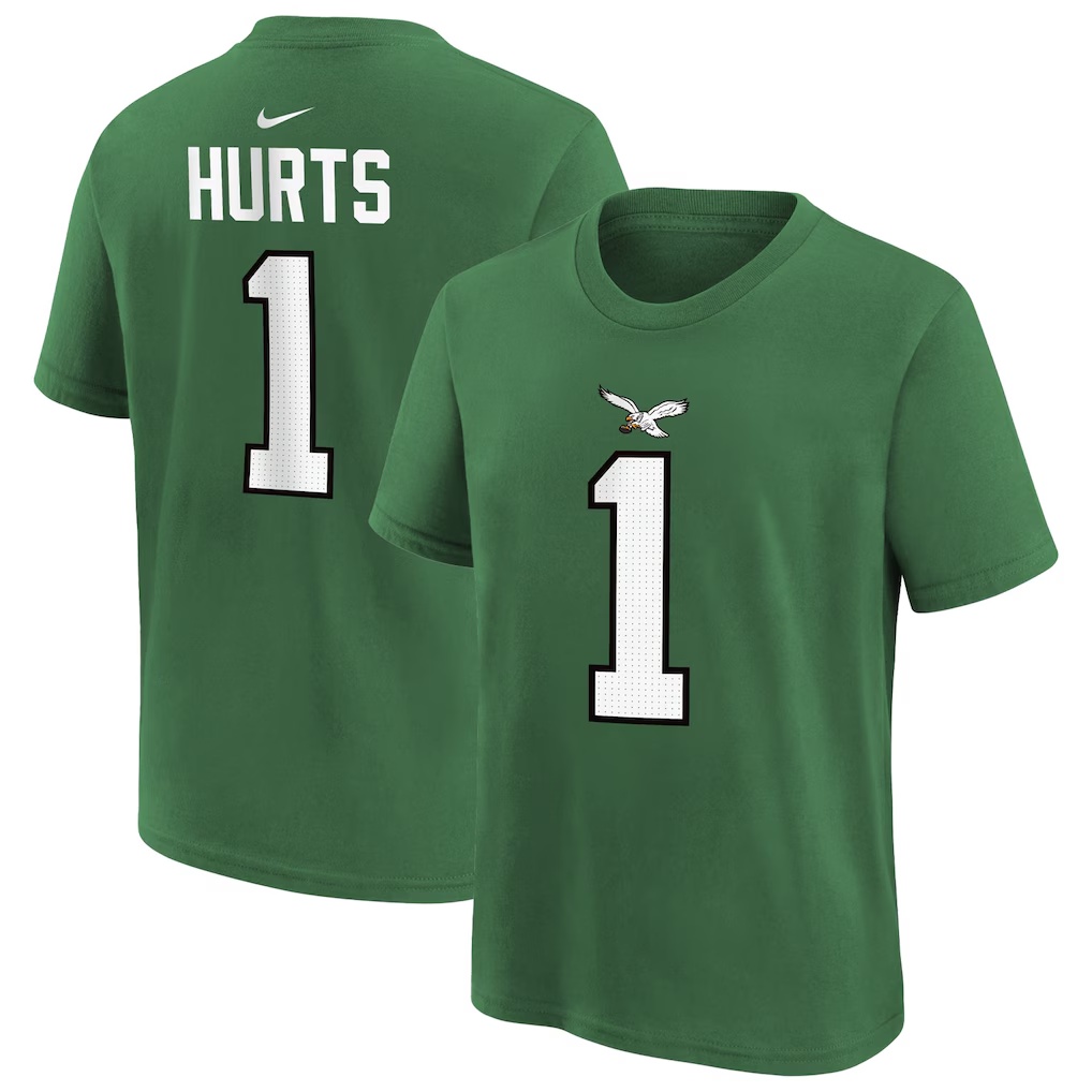Jalen Hurts Philadelphia Eagles Nike Preschool Player Name & Number T-Shirt - Kelly Green