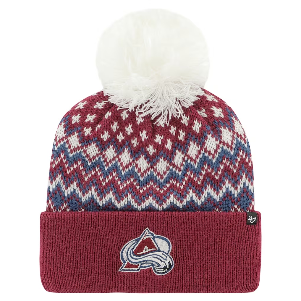 Colorado Avalanche '47 Women's Elsa Cuffed Knit Hat with Pom - Burgundy