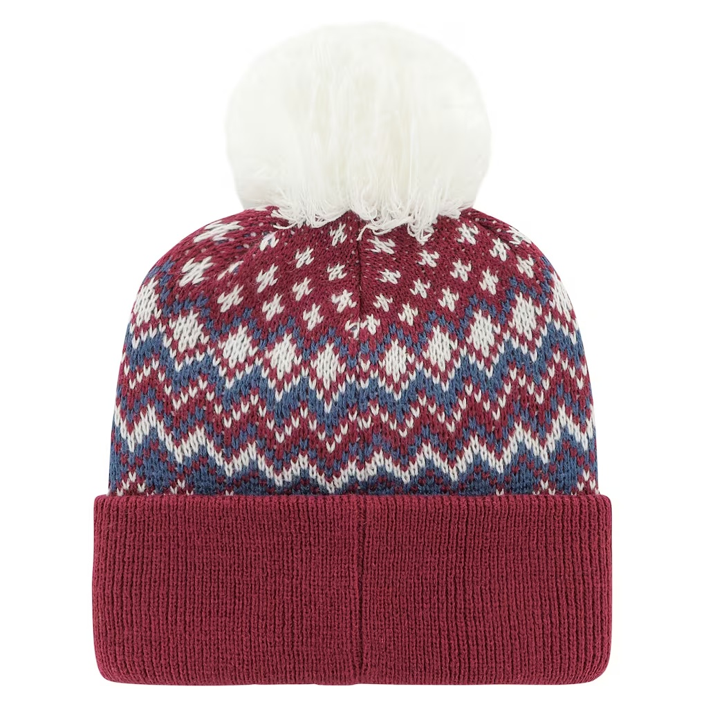 Colorado Avalanche '47 Women's Elsa Cuffed Knit Hat with Pom - Burgundy