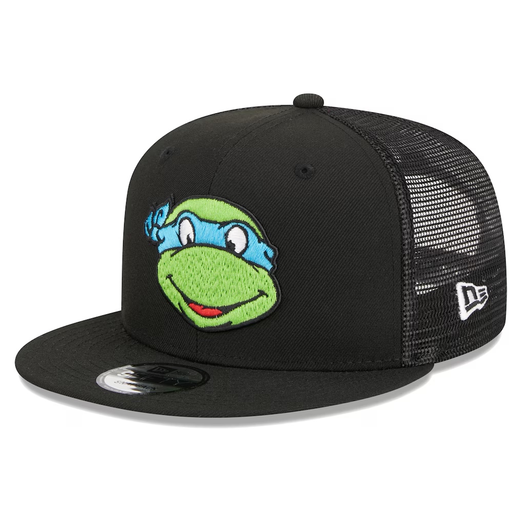 Teenage Mutant Ninja Turtles New Era Happy Leonardo Trucker 9FIFTY Snapback Hat - Black