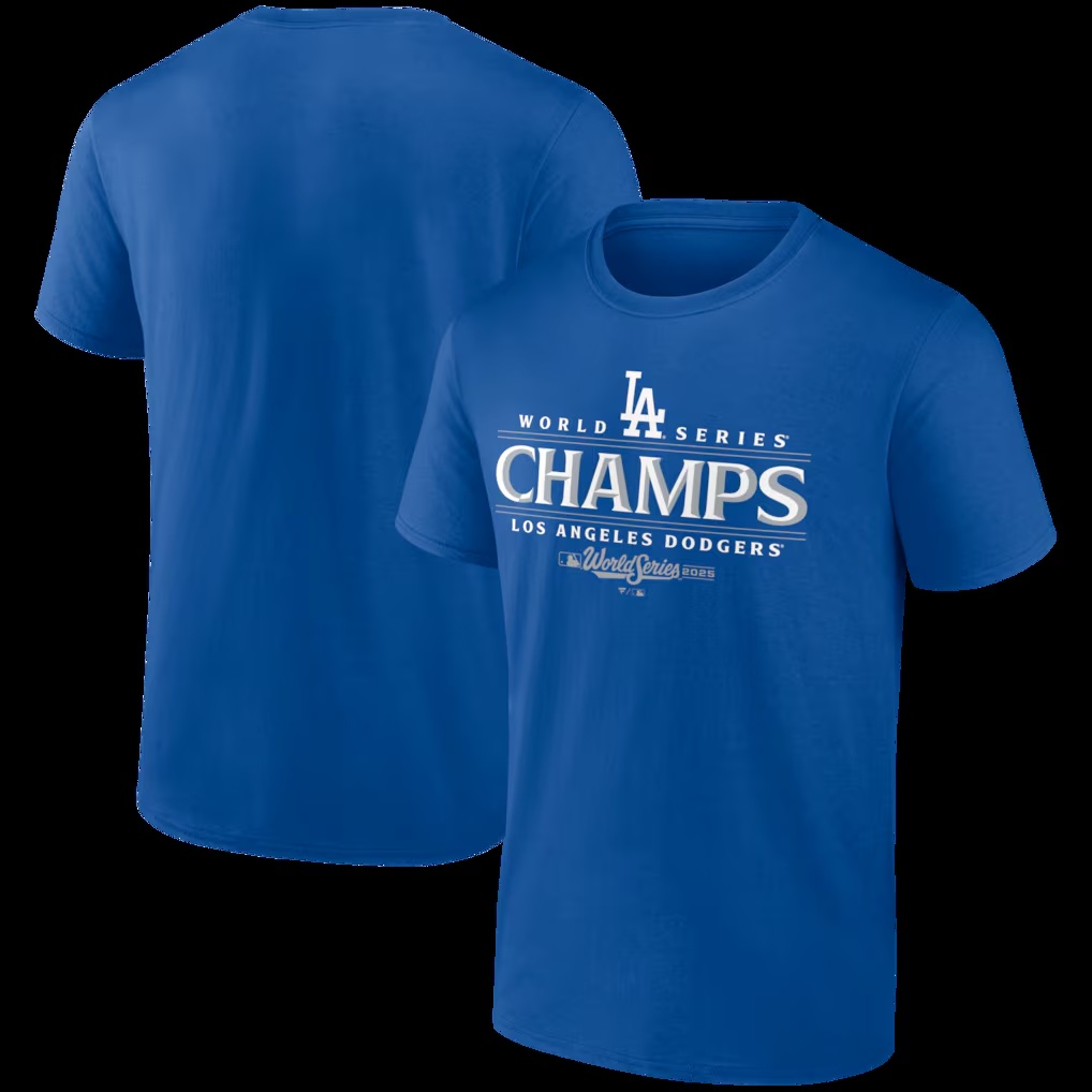 Los Angeles Dodgers 2025 World Series Champions Primary Play T-Shirt - Royal