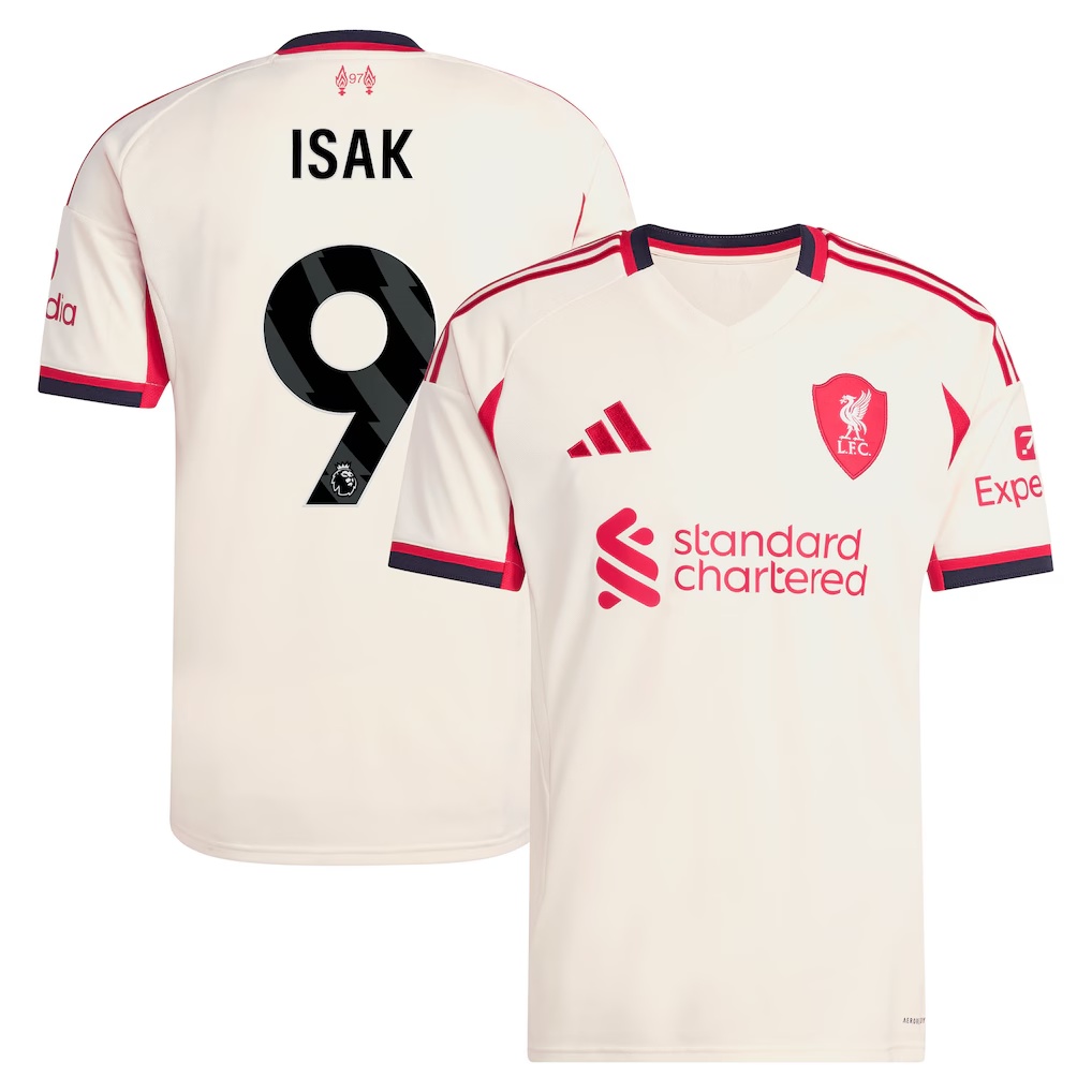 Alexander Isak Liverpool adidas 2025/26 Away Replica Player Jersey - White