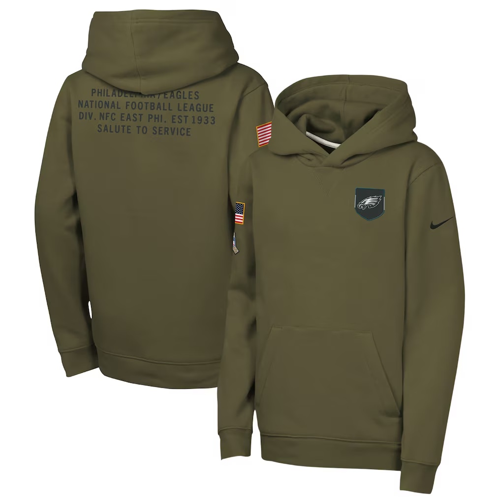 4658-Philadelphia-Eagles-Nike-Youth-2025-Salute-to-Service-Club-Fleece-Hoodie-Olive-1.jpg Philadelphia Eagles Nike Youth 2025 Salute to Service Club Fleece Hoodie - Olive