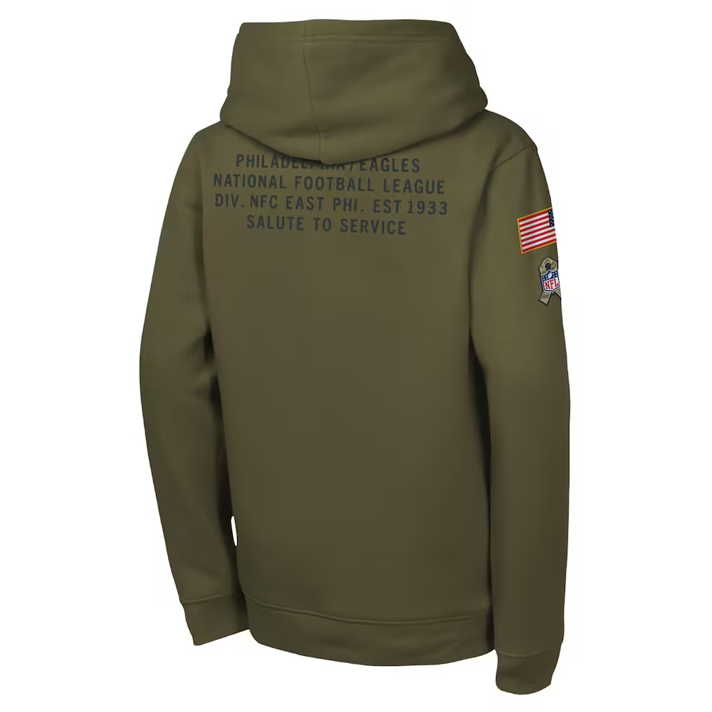 4658-Philadelphia-Eagles-Nike-Youth-2025-Salute-to-Service-Club-Fleece-Hoodie-Olive-2.jpg Philadelphia Eagles Nike Youth 2025 Salute to Service Club Fleece Hoodie - Olive
